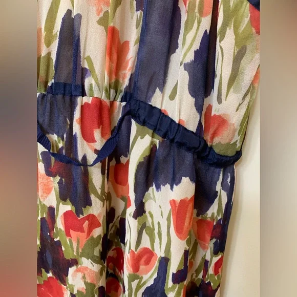 Moulinette Soeurs Pond Reflections Silk Dress Sz 6 - Picture 2 of 7